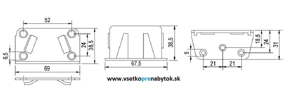 Posteľové kovanie - stredové