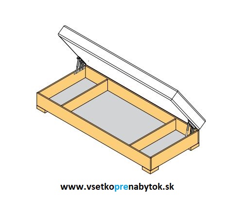 Posteľové kovanie výklopné malé KP03
