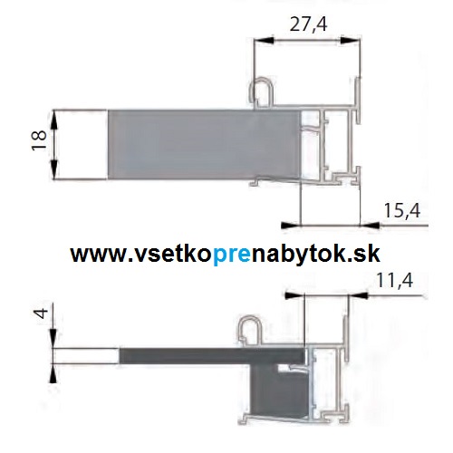    Úchytový profil VISTA
