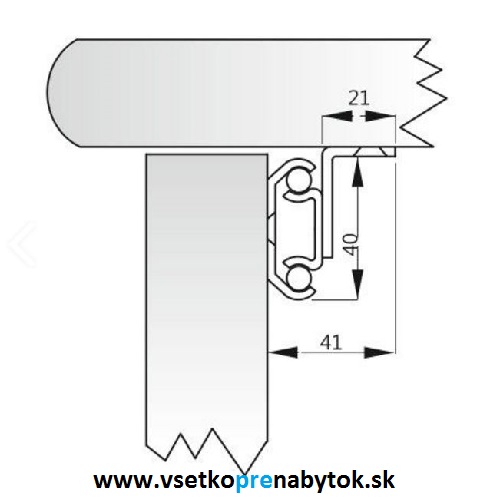 Výsuv pre rozť.stôl synchronic 9097, šírka vkladu 570 mm