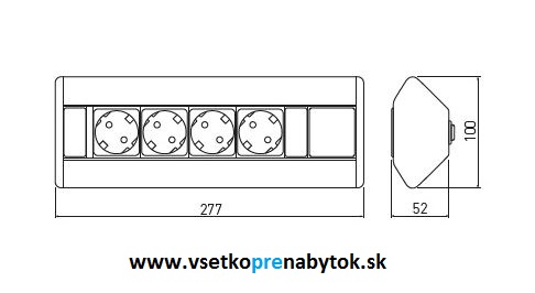 Rohová elektrická zásuvka GTV