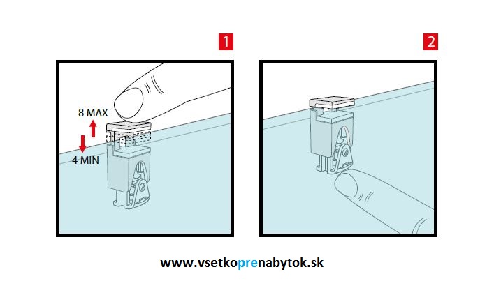 Policová podpera na sklo KUBIC