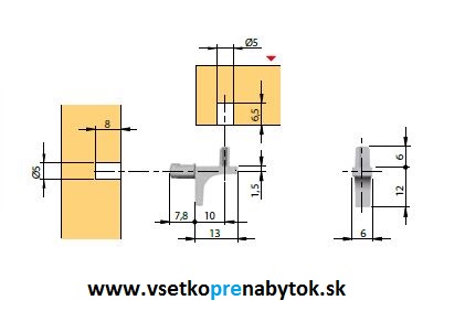 Policová podpera K LINE PIN