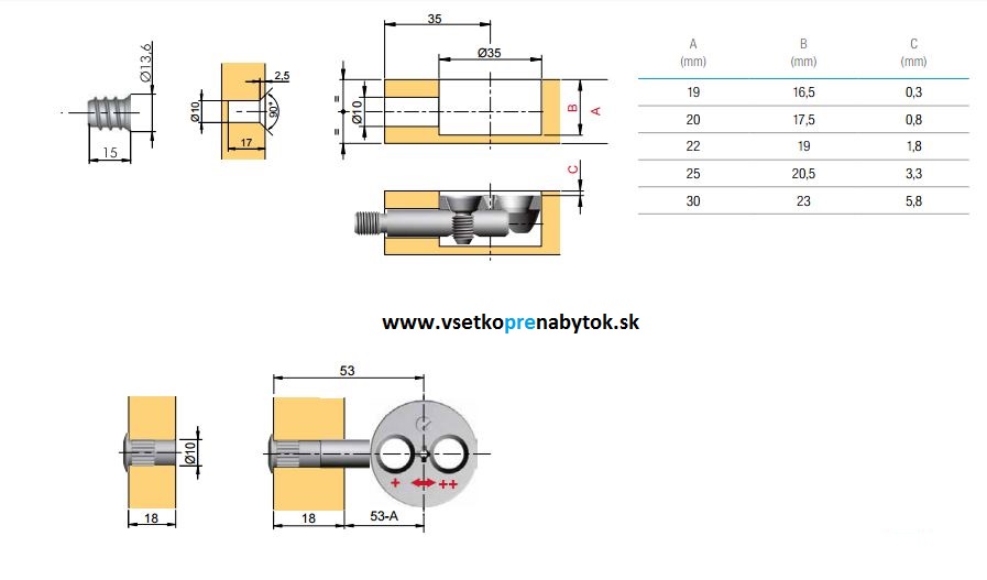 VIS - posteľový spoj