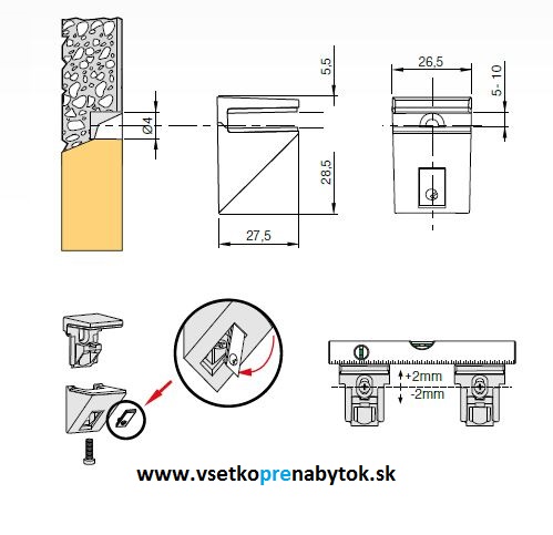 Podpera políc KALABRONE MINI