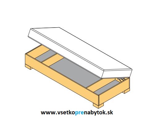 Posteľové kovanie výklopné malé KP01