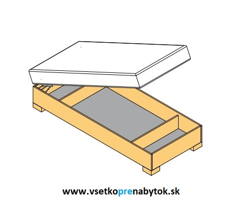 Posteľové kovanie výklopné malé KP02