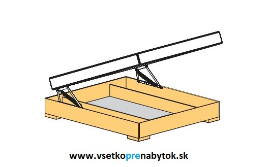 Posteľové kovanie výklopné KP04 pre dvojlôžko