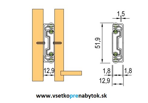 Guličkový celovýsuv STRONG H-52 mm s tlmením