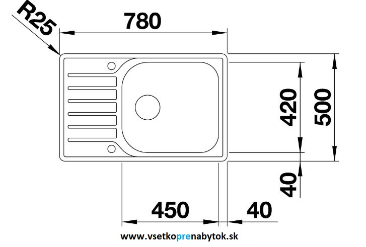 Nerezový drez LANTOS XL 6 S-IF Compact s exc.