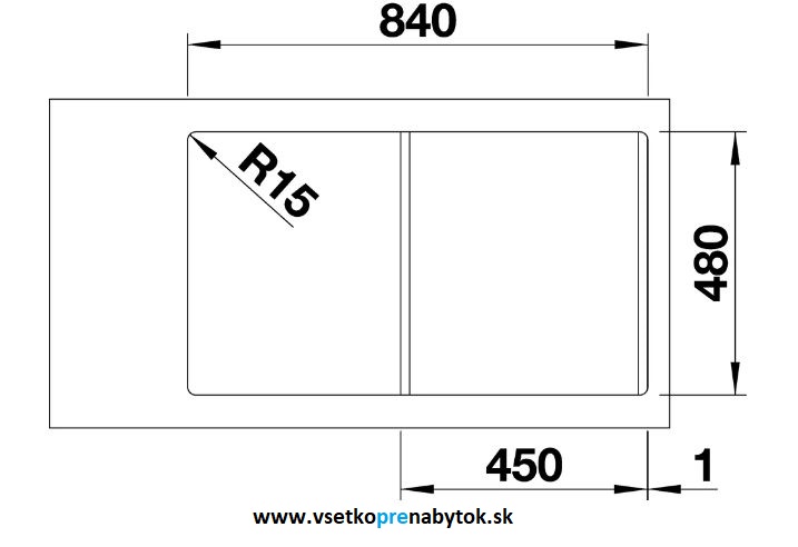 Nerezový drez LEMIS 45 S-IF