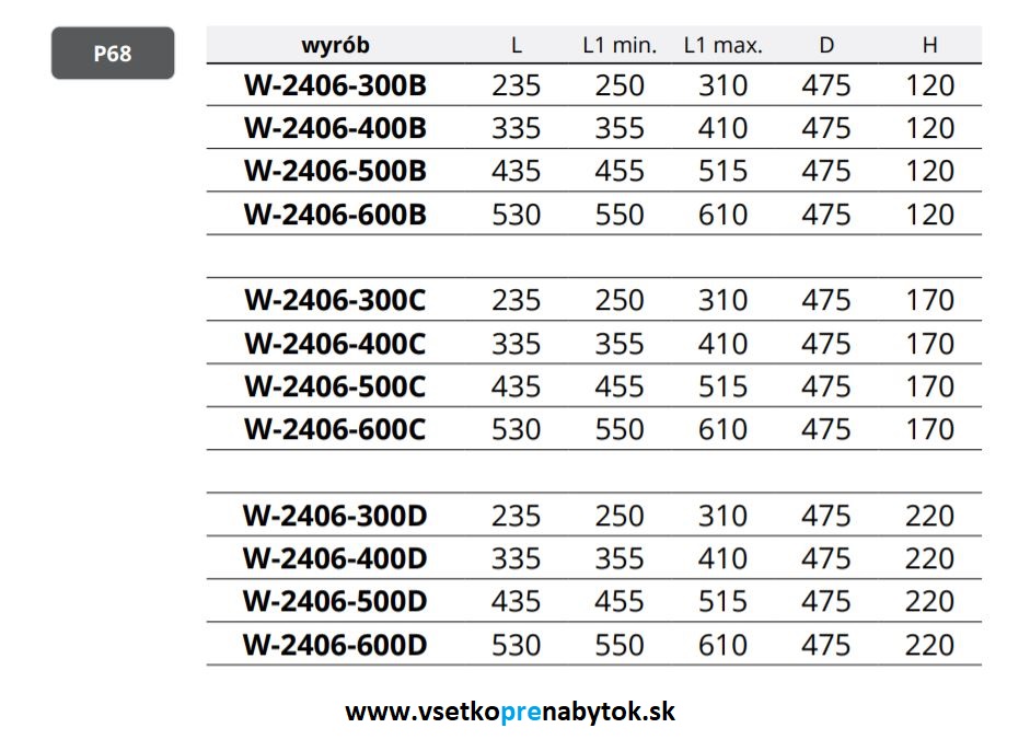  Kôš na prádlo výsuvný - výška 120 mm