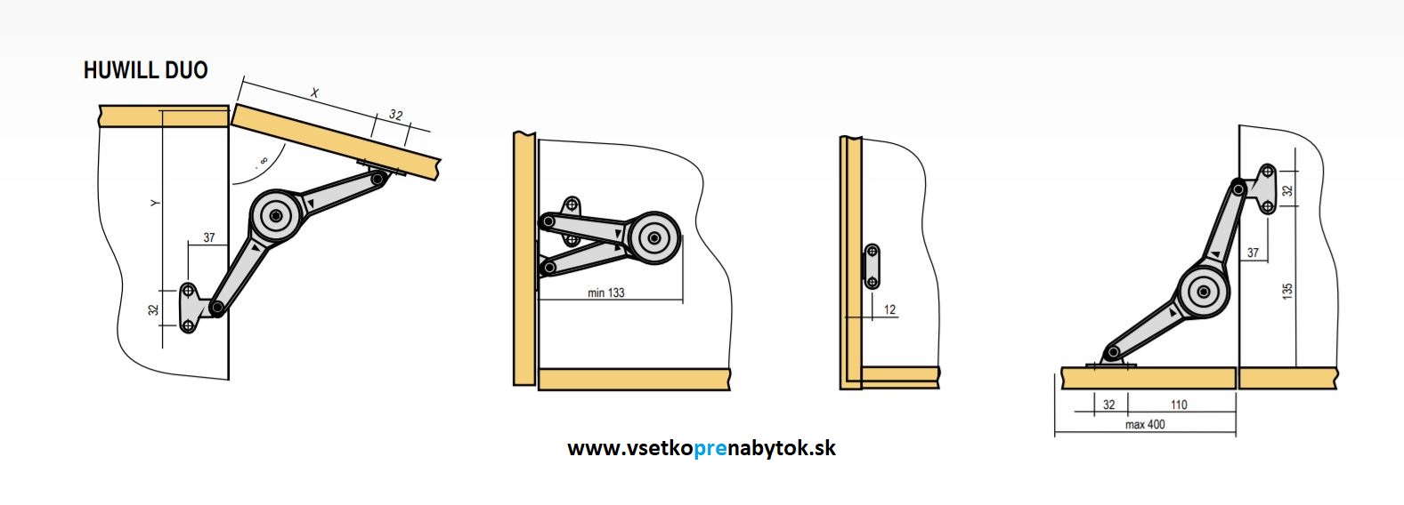  Huwil Duo, 75, 90 a 110°