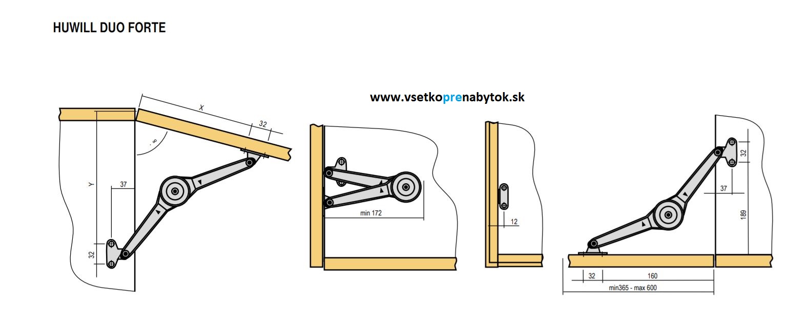  Huwil Duo Forte, 75, 90 a 110°