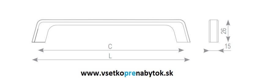 Úchytka SCOOP, 320/340 mm