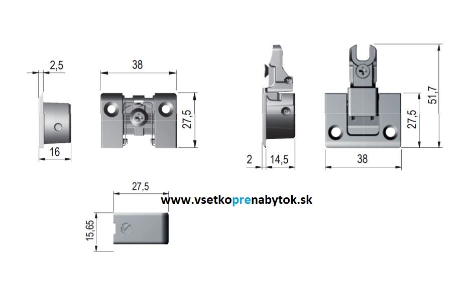 Záves KIMANA pre sklopné barové dvierka