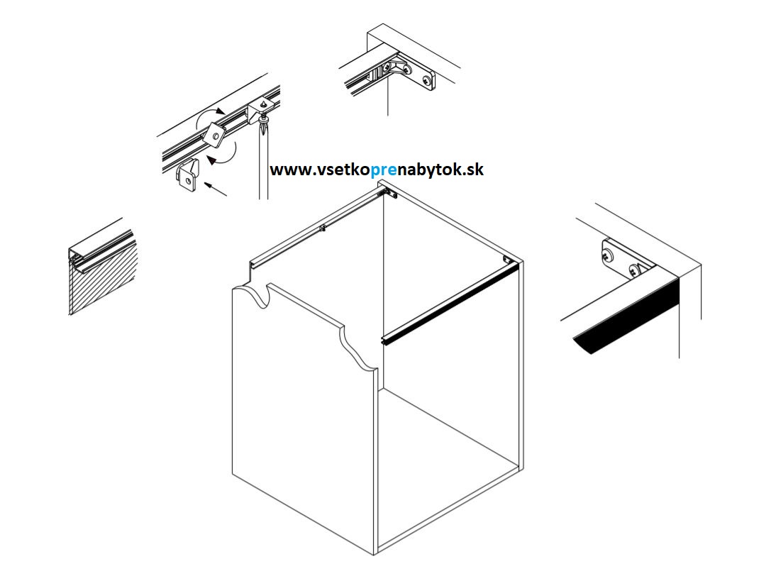 Hliníková priečka pre skrinku pod drez