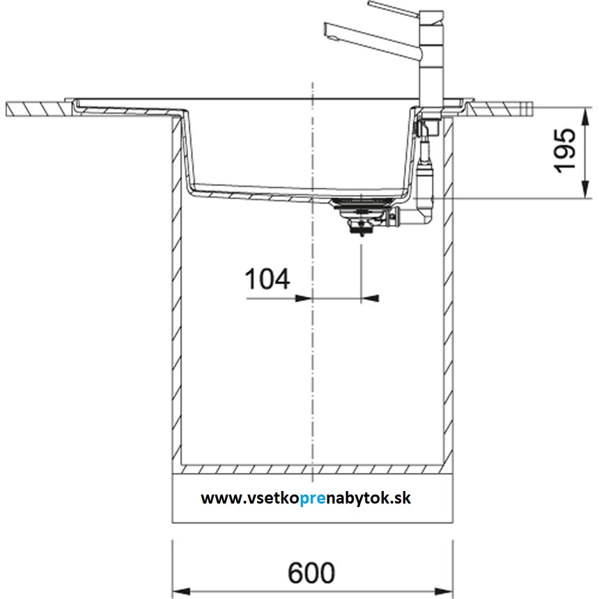 Kameninový drez FSG 611-88