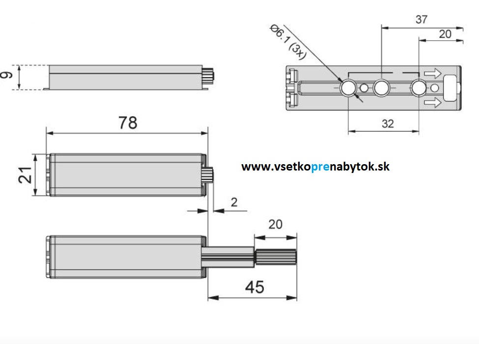 Push piest PG-062, s magnetom