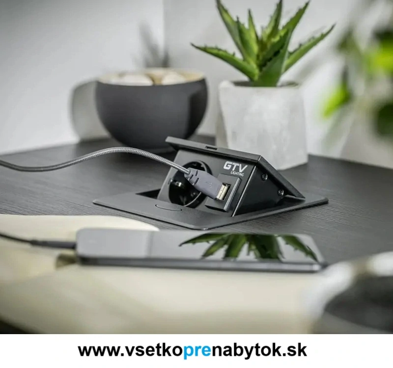 Elektrická zásuvka AVARO, 1x 220V + USB A+C