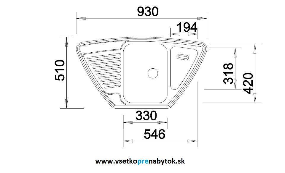 Nerezový drez TIPO 9 E