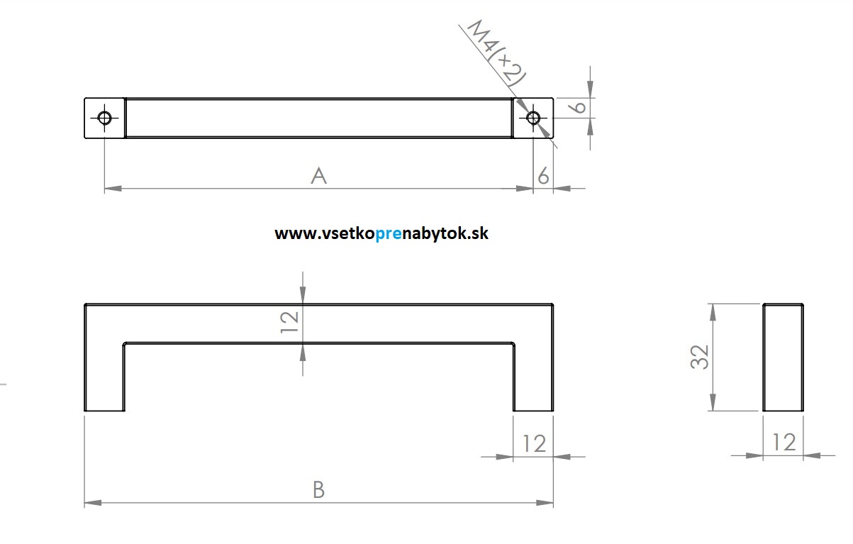 Úchytka MARINA, 224/236 mm