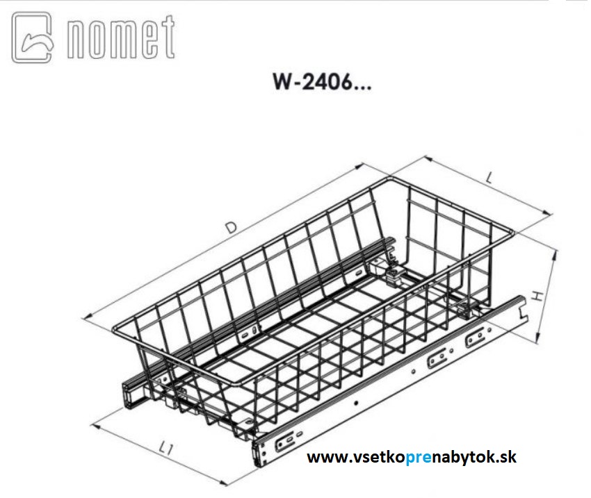  Kôš na prádlo W-2406, výška 220 mm