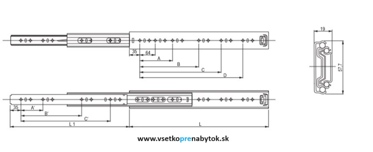   Guličkový celovýsuv StrongBall S5 so zvýšenou nosnosťou