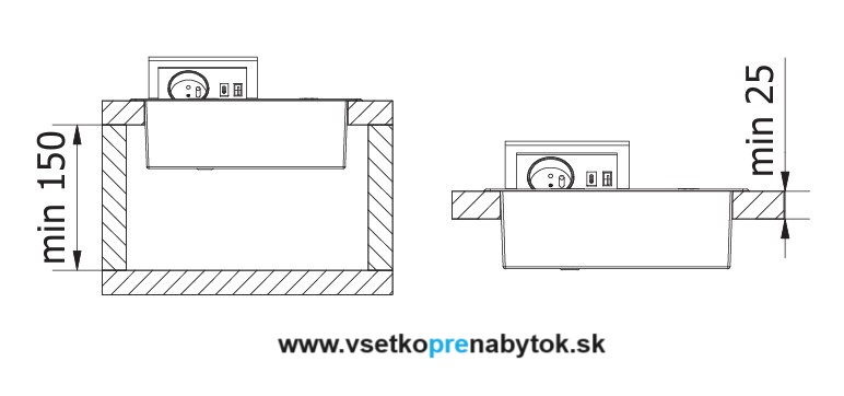 Elektrická zásuvka AVARO, 1x220V + 2xUSB