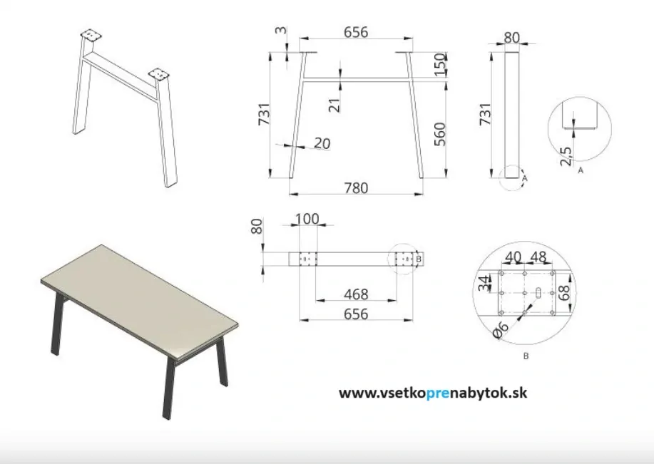   Stolová podnož DN-972