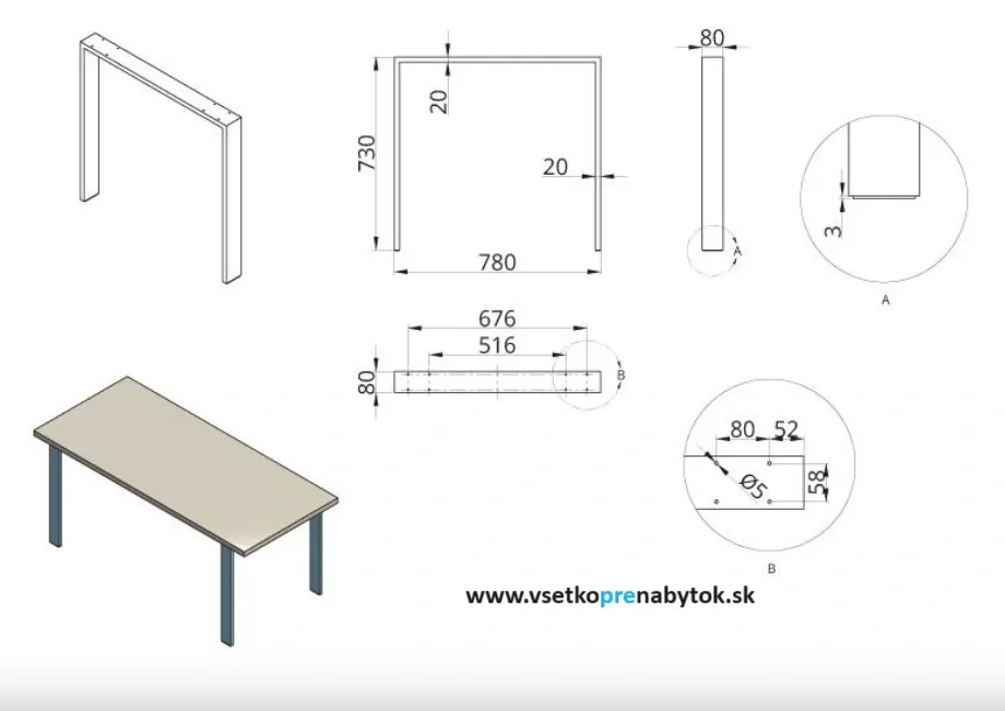   Stolová podnož DN-973
