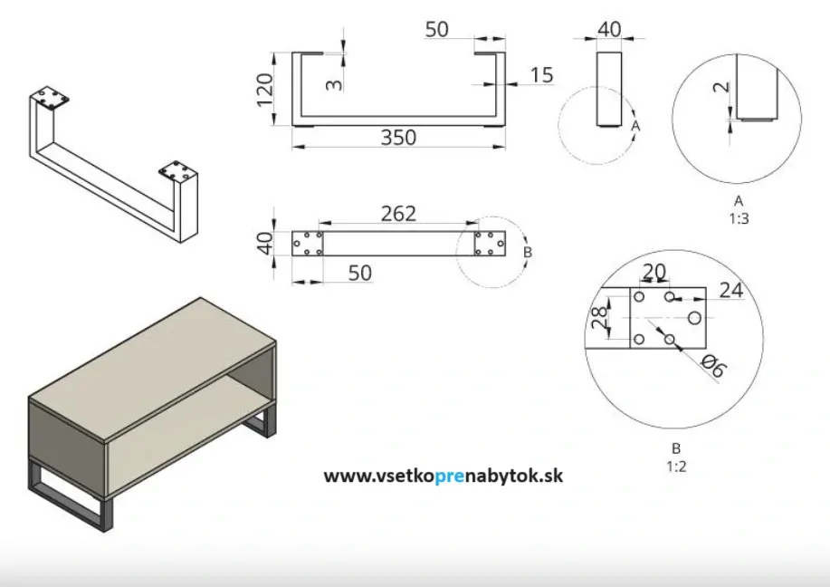   Stolová podnož DN-808