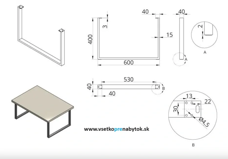   Stolová podnož DN-810