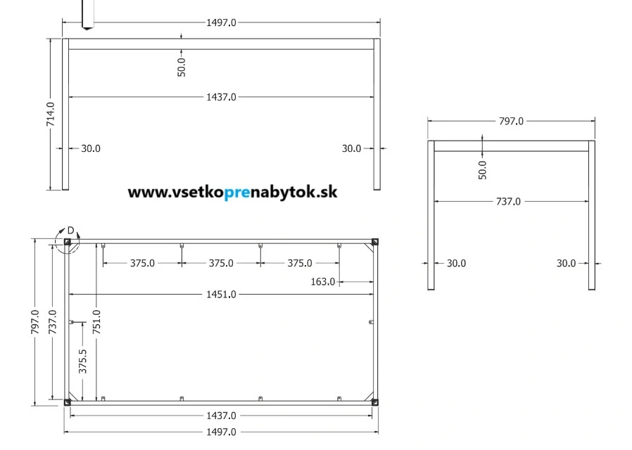  Stolová podnož OLIVIA ECONOMY