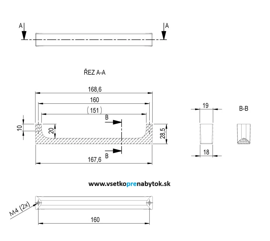 Úchytka RECIFE II, 320 mm
