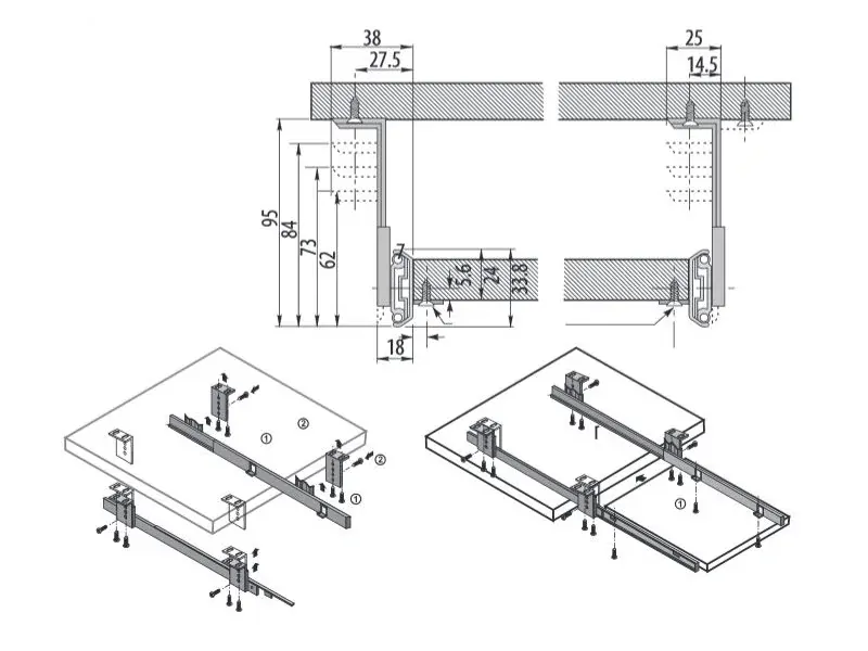 Výsuv pod klávesnicu - plastový