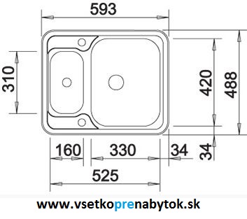Nerezový drez LANTOS 6-IF s excentrickým ovládaním