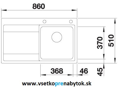 Nerezový drez DIVON II 45 S-IF, InFino® výpusť s exc. ovládaním