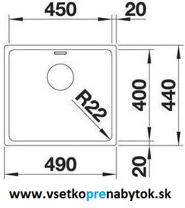 Nerezový drez ANDANO 450-U, InFino® výpusť