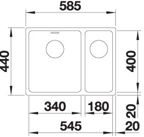 Nerezový drez ANDANO 340/180-U, InFino® výpusť