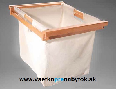Výsuvný kôš na prádlo - drevo / plátno