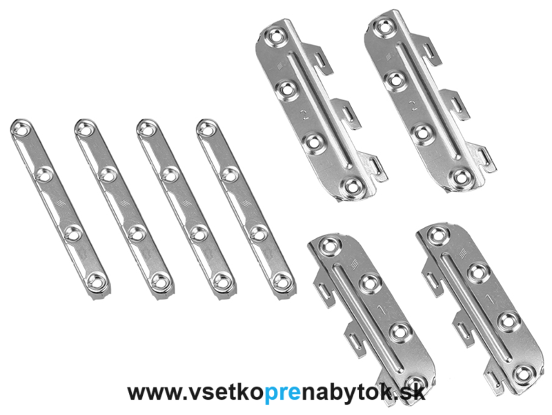 Posteľové spojovacie kovanie Hettich 130 mm - rohové