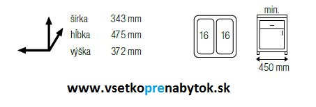 Výsuvný smetný kôš LINEA 503, 450 mm 