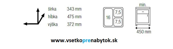 Výsuvný smetný kôš LINEA 504, 450 mm 