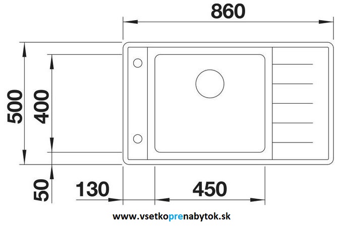 Nerezový drez ANDANO XL 6 S-IF compact s miskou, InFino® výpusť s exc. ovládaním