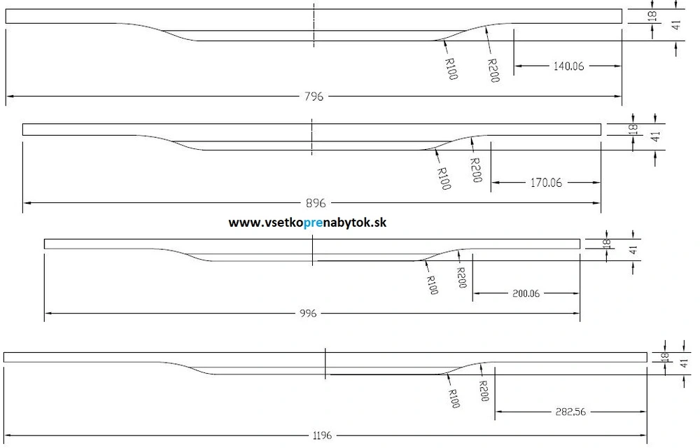  Úchytka ELIZABETH, 1196 mm