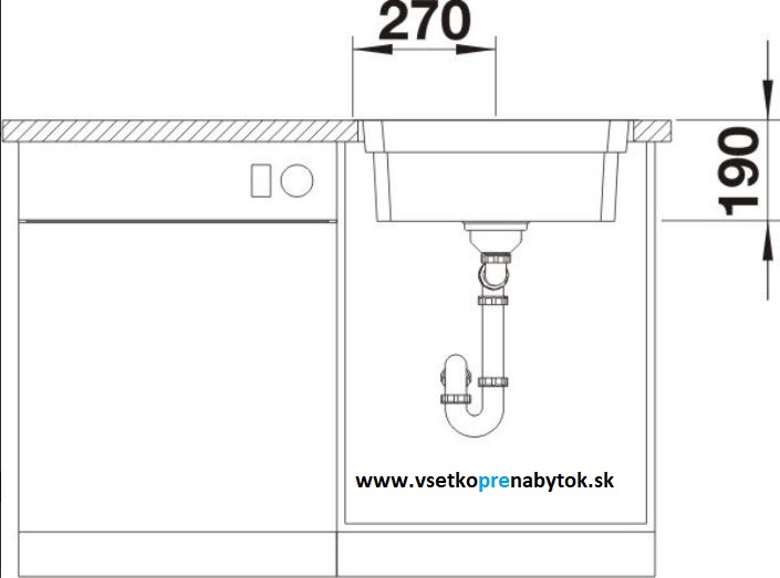 Nerezový drez ETAGON 500-IF/A s koľajničkami, InFino® výpusť s exc. ovládaním