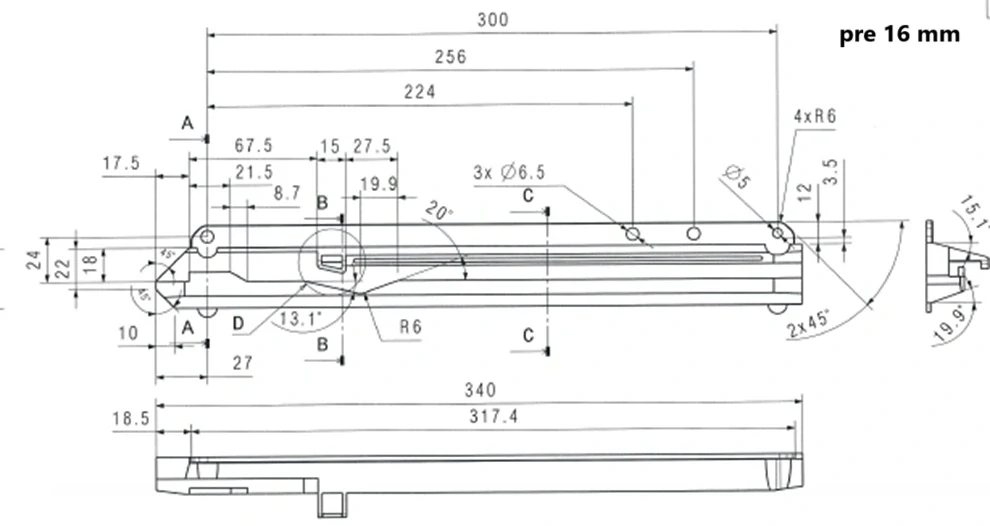  Výsuv plastový FLEX - biely
