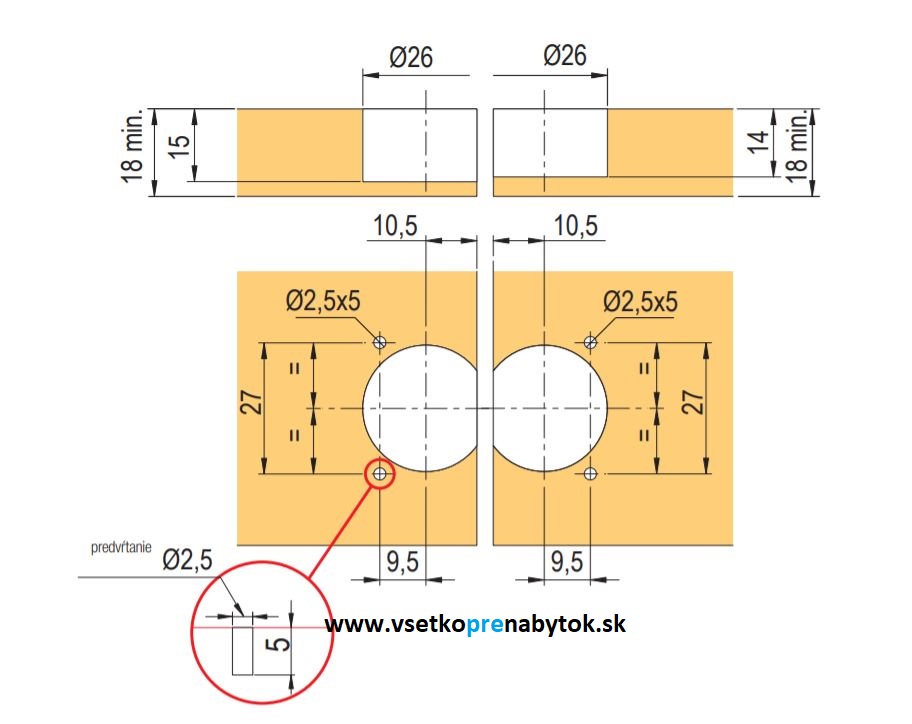 Záves KIMANA pre sklopné barové dvierka