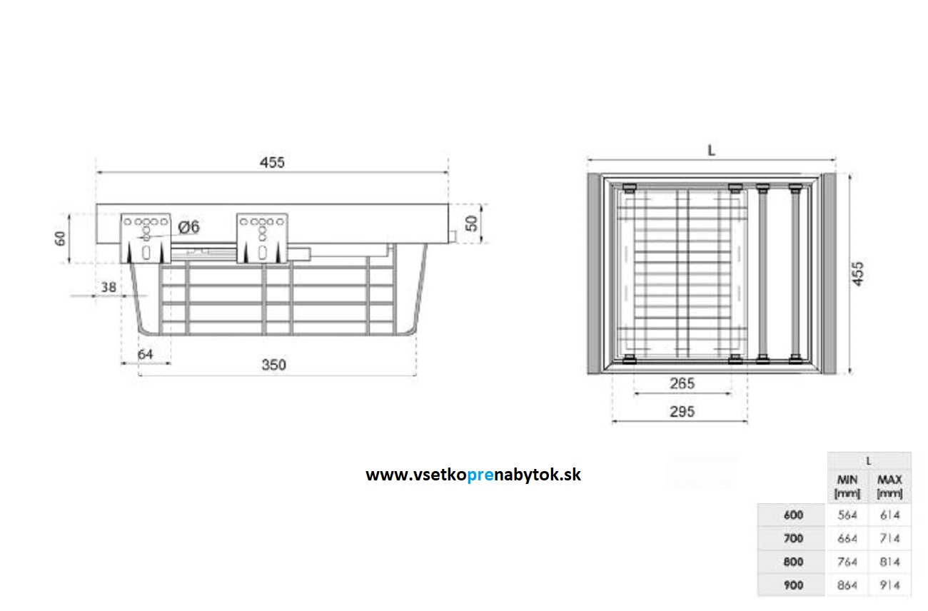 Vešiak na nohavice + košík WB-663, šírka 600 mm